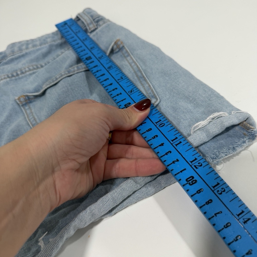 Wild Fable Two-Tone Indigo Patch Super High-Rise Cutoff Jean Shorts size 4 - Picture 5 of 6